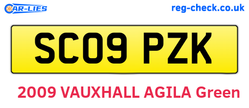 SC09PZK are the vehicle registration plates.