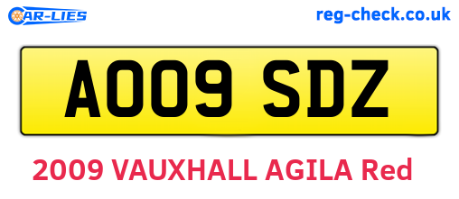 AO09SDZ are the vehicle registration plates.