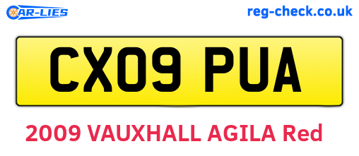 CX09PUA are the vehicle registration plates.