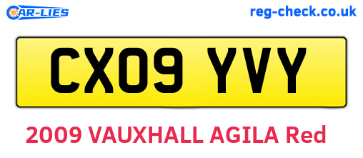 CX09YVY are the vehicle registration plates.