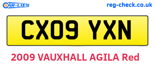 CX09YXN are the vehicle registration plates.