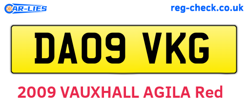 DA09VKG are the vehicle registration plates.