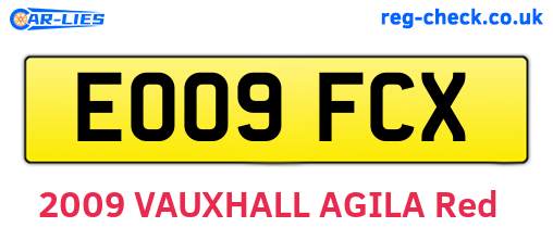 EO09FCX are the vehicle registration plates.