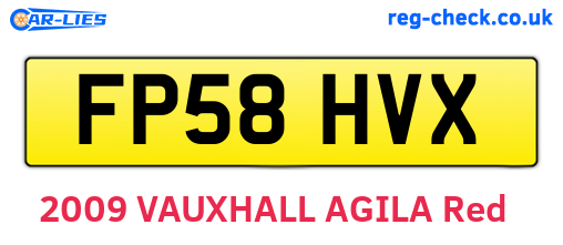 FP58HVX are the vehicle registration plates.