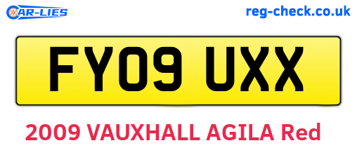 FY09UXX are the vehicle registration plates.