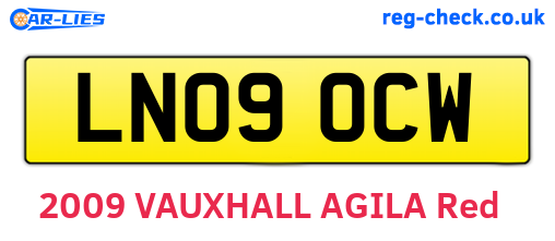 LN09OCW are the vehicle registration plates.