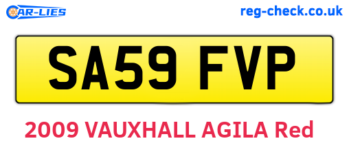 SA59FVP are the vehicle registration plates.
