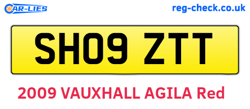 SH09ZTT are the vehicle registration plates.