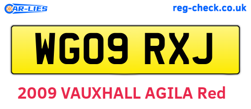 WG09RXJ are the vehicle registration plates.