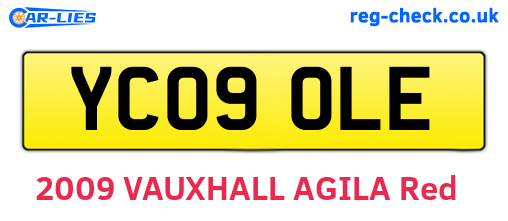 YC09OLE are the vehicle registration plates.