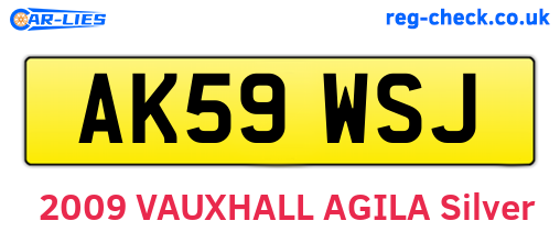 AK59WSJ are the vehicle registration plates.