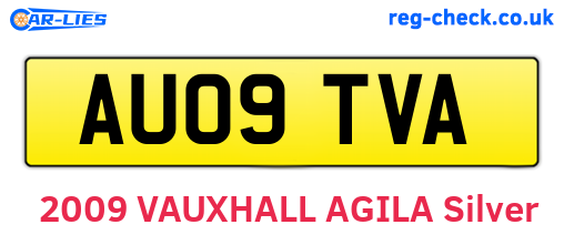 AU09TVA are the vehicle registration plates.