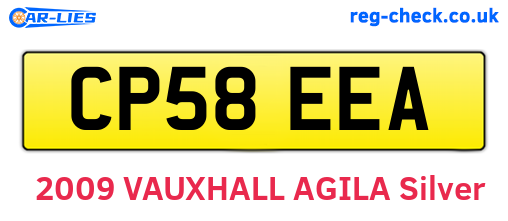 CP58EEA are the vehicle registration plates.