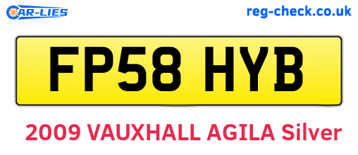 FP58HYB are the vehicle registration plates.