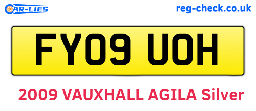FY09UOH are the vehicle registration plates.