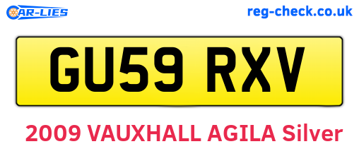 GU59RXV are the vehicle registration plates.