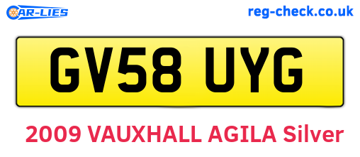 GV58UYG are the vehicle registration plates.