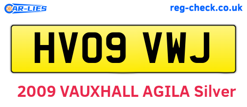 HV09VWJ are the vehicle registration plates.