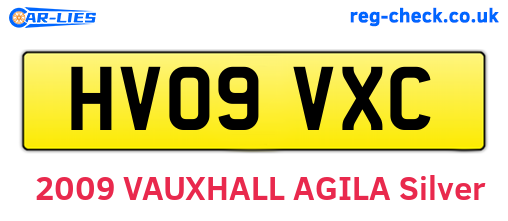 HV09VXC are the vehicle registration plates.
