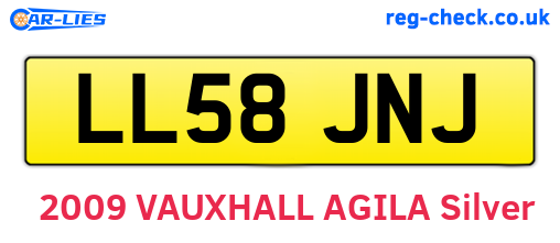 LL58JNJ are the vehicle registration plates.