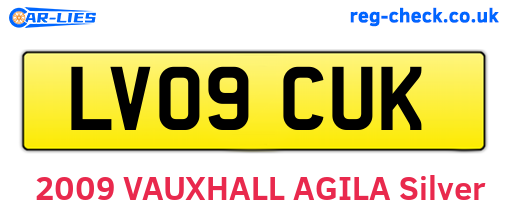 LV09CUK are the vehicle registration plates.