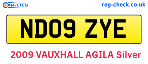 ND09ZYE are the vehicle registration plates.