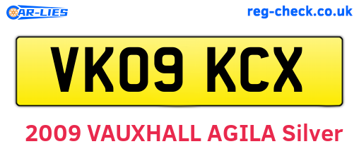 VK09KCX are the vehicle registration plates.