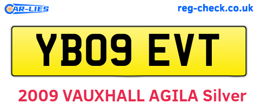 YB09EVT are the vehicle registration plates.