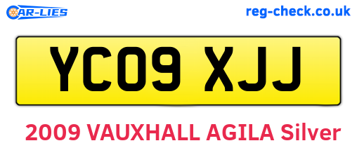 YC09XJJ are the vehicle registration plates.
