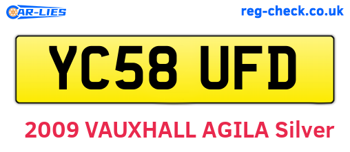 YC58UFD are the vehicle registration plates.