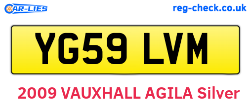 YG59LVM are the vehicle registration plates.