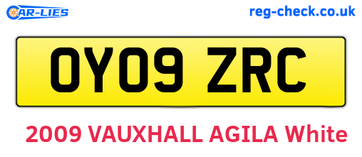 OY09ZRC are the vehicle registration plates.