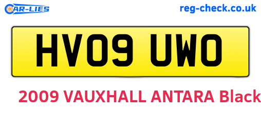 HV09UWO are the vehicle registration plates.