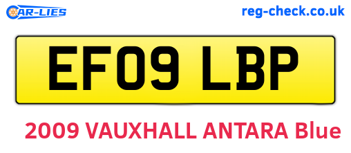 EF09LBP are the vehicle registration plates.