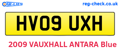 HV09UXH are the vehicle registration plates.