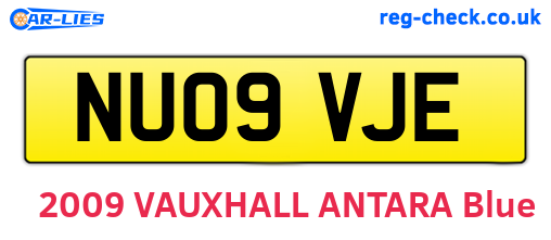 NU09VJE are the vehicle registration plates.