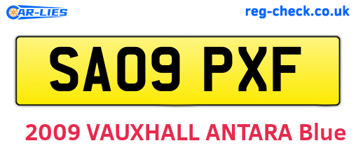 SA09PXF are the vehicle registration plates.