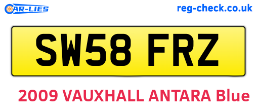 SW58FRZ are the vehicle registration plates.