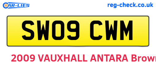 SW09CWM are the vehicle registration plates.