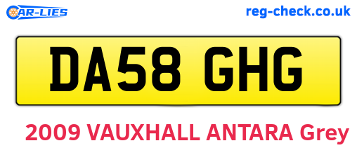 DA58GHG are the vehicle registration plates.