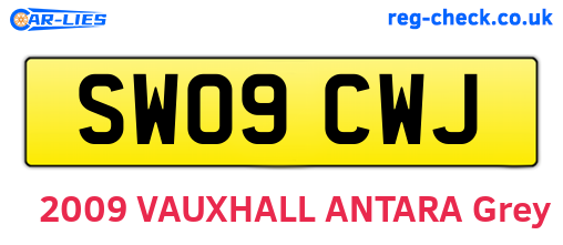 SW09CWJ are the vehicle registration plates.