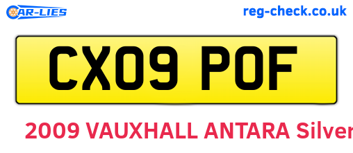 CX09POF are the vehicle registration plates.