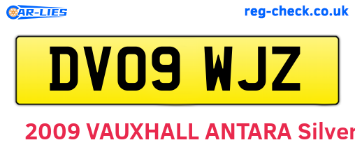 DV09WJZ are the vehicle registration plates.