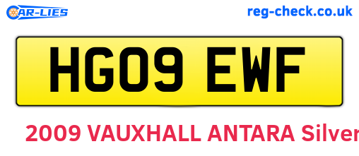 HG09EWF are the vehicle registration plates.