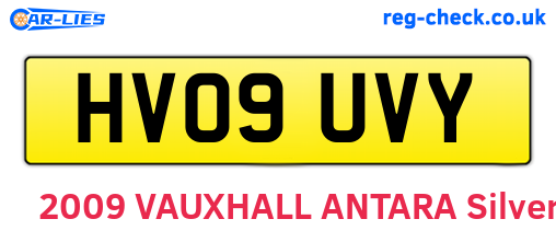 HV09UVY are the vehicle registration plates.