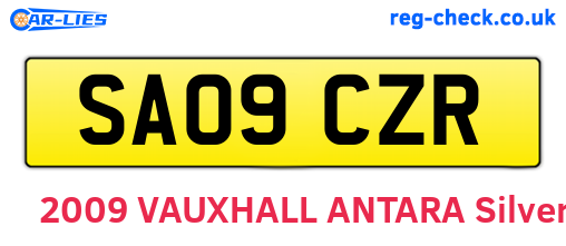 SA09CZR are the vehicle registration plates.