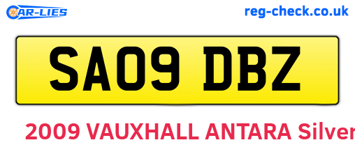 SA09DBZ are the vehicle registration plates.