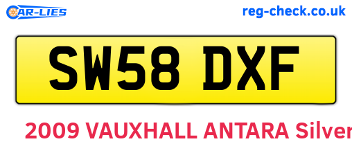SW58DXF are the vehicle registration plates.