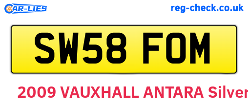 SW58FOM are the vehicle registration plates.