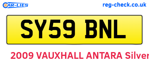 SY59BNL are the vehicle registration plates.